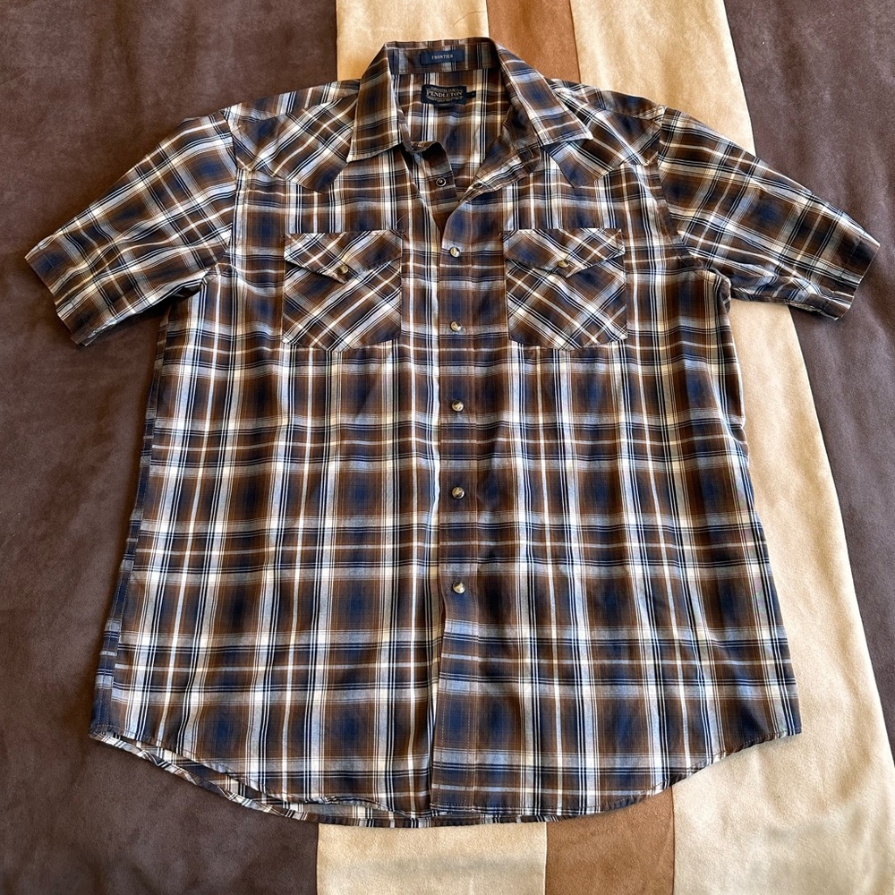 Brand new Pendleton Frontier western shirt men’s large brown plaid